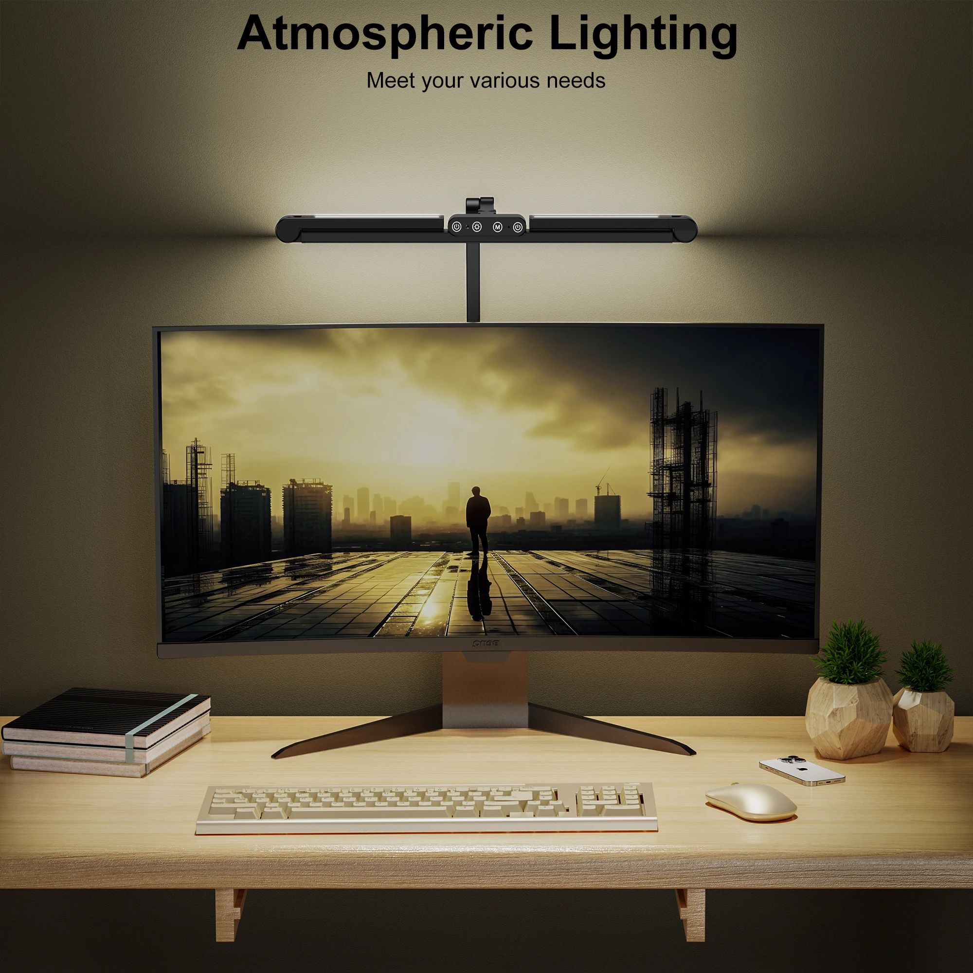 Led Desk Lamp with Clamp, Architect Desk Lamp for Home Office with Atmosphere Lighting, 24W Ultra Bright Auto Dimming Led Desk Lamp with Clamp, Architect Desk Lamp for Home Office with Atmosphere Lighting, 24W Ultra Bright Auto Dimming