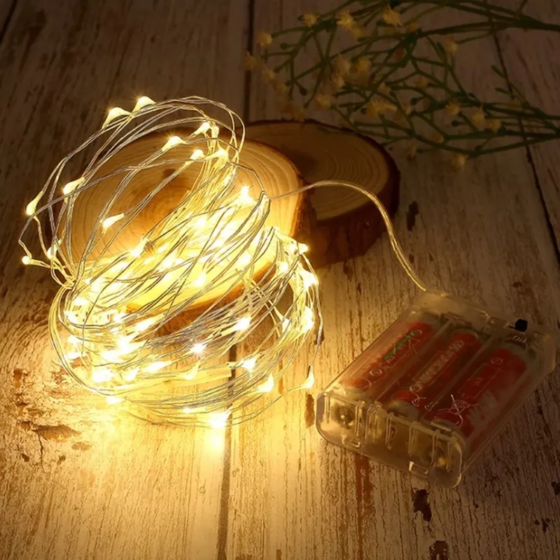 LED Fairy Lights Battery Operated Copper Wire Garland String Lights Outdoor Garden Party Wedding Lights Christmas Decor
