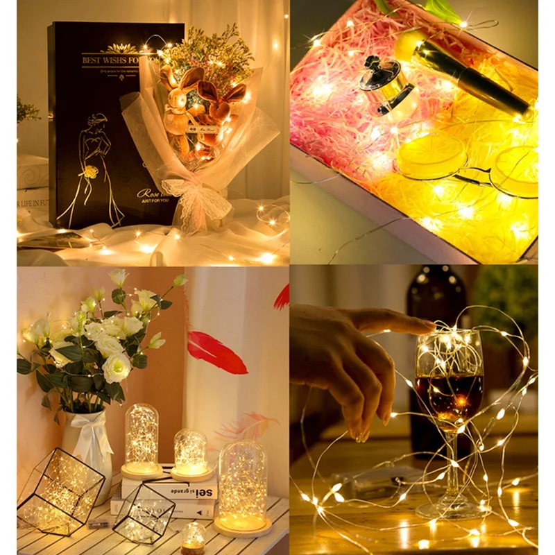 LED Fairy Lights Battery Operated Copper Wire Garland String Lights Outdoor Garden Party Wedding Lights Christmas Decor