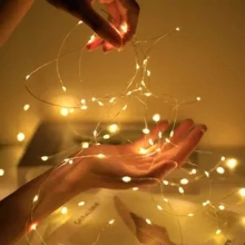 LED Fairy Lights Battery Operated Copper Wire Garland String Lights Outdoor Garden Party Wedding Lights Christmas Decor