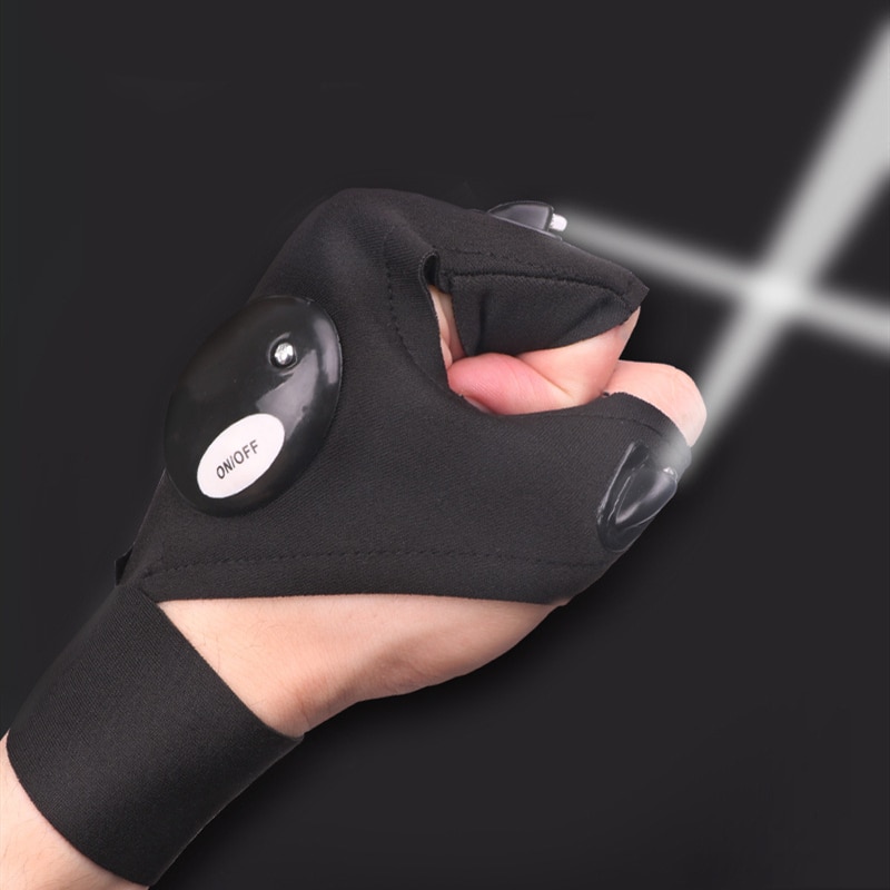 LED Flashlight Glove Open Tip Glove