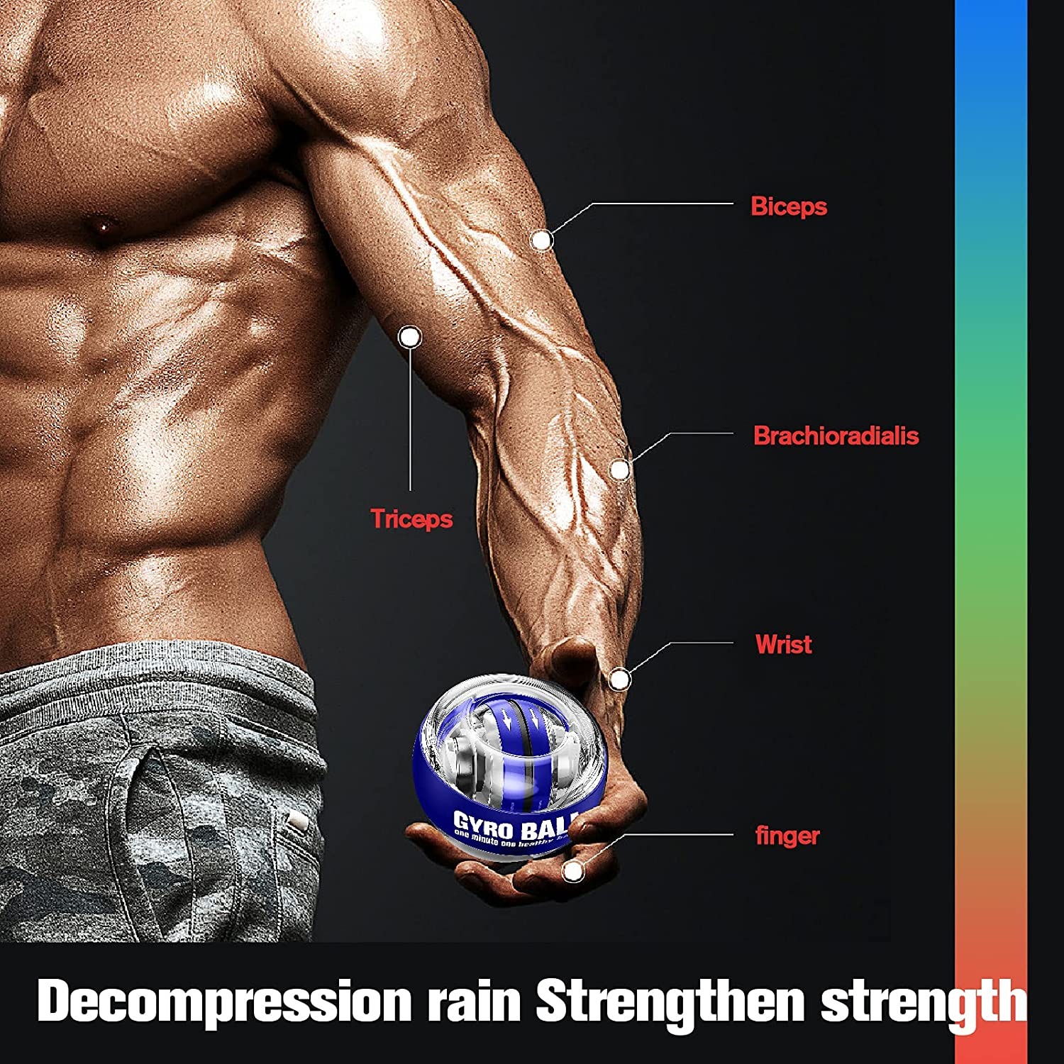LED Gyroscopic Power Wrist Ball Self-starting Gyro ball Powerball Arm Hand Muscle Force Trainer Exercise Strengthener