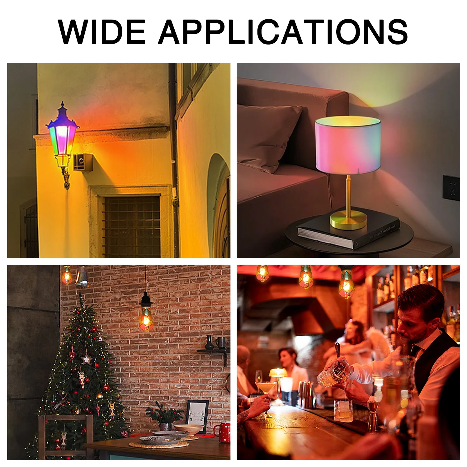 LED Hand Painted DIY Color Decorative Light Bulb 4W ST64 G80 G125 220V Christmas Ambient Light ST64 G80 G95 G125 Light