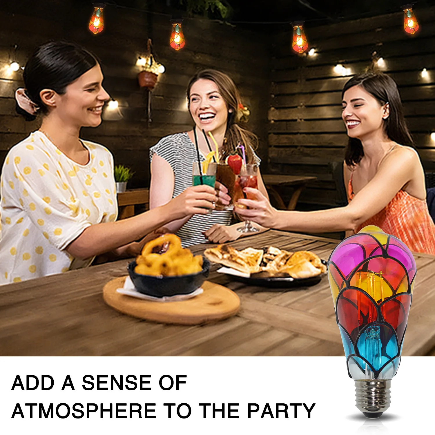 LED Hand Painted DIY Color Decorative Light Bulb 4W ST64 G80 G125 220V Christmas Ambient Light ST64 G80 G95 G125 Light