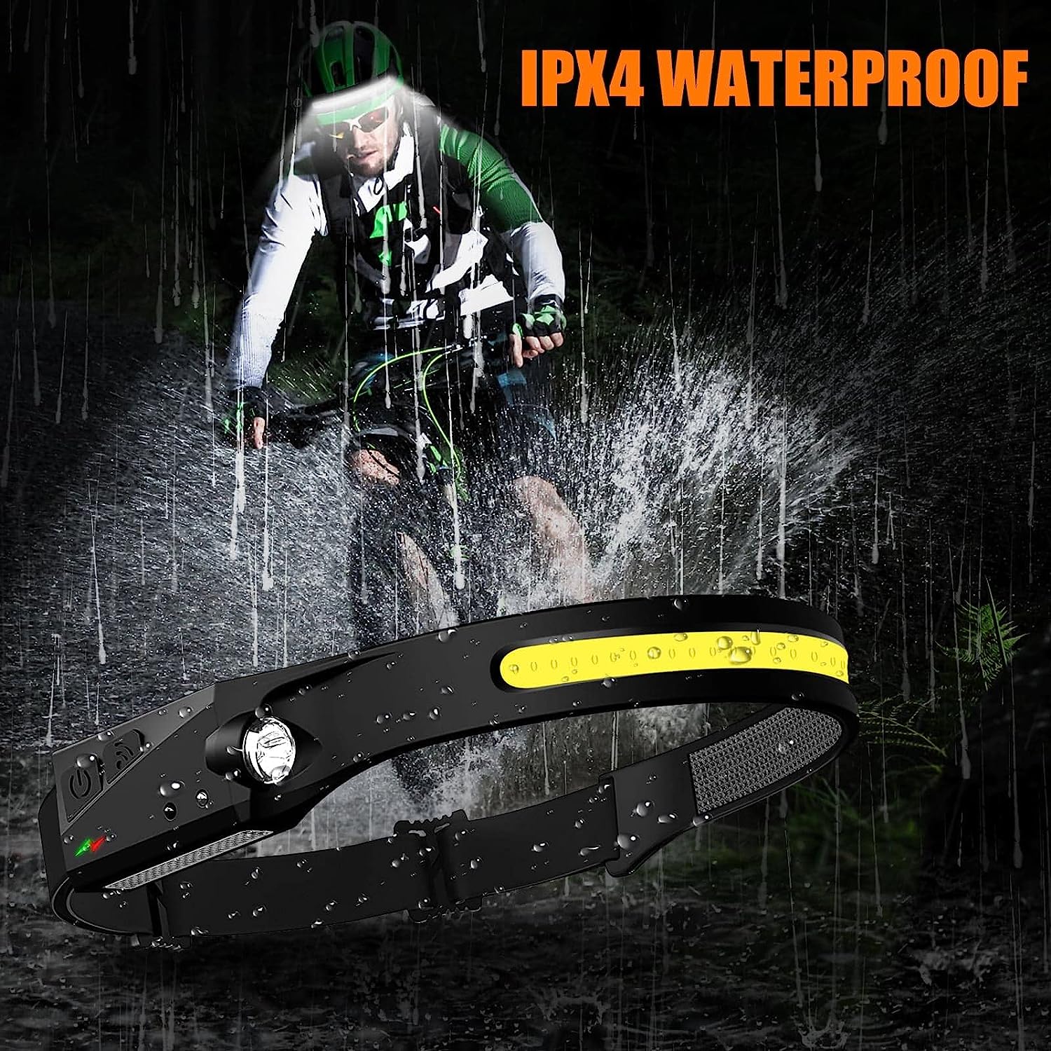 LED Headlamp Sensor Headlight With Built in Battery Head Flashlight USB Rechargeable Work Light Head Lamp Super Bright