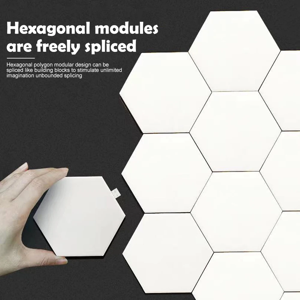 LED Hexagonal Quantum Lamp RGB Smart Night Light Wall Light Panels DIY Modular Music Rhythm APP Remote Control Game