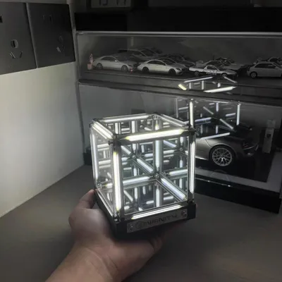 LED Infinity Cube Mirror Lamp Tech Illusion Light Handmade Desktop Decoration for Gaming Setup Esports Room Modern