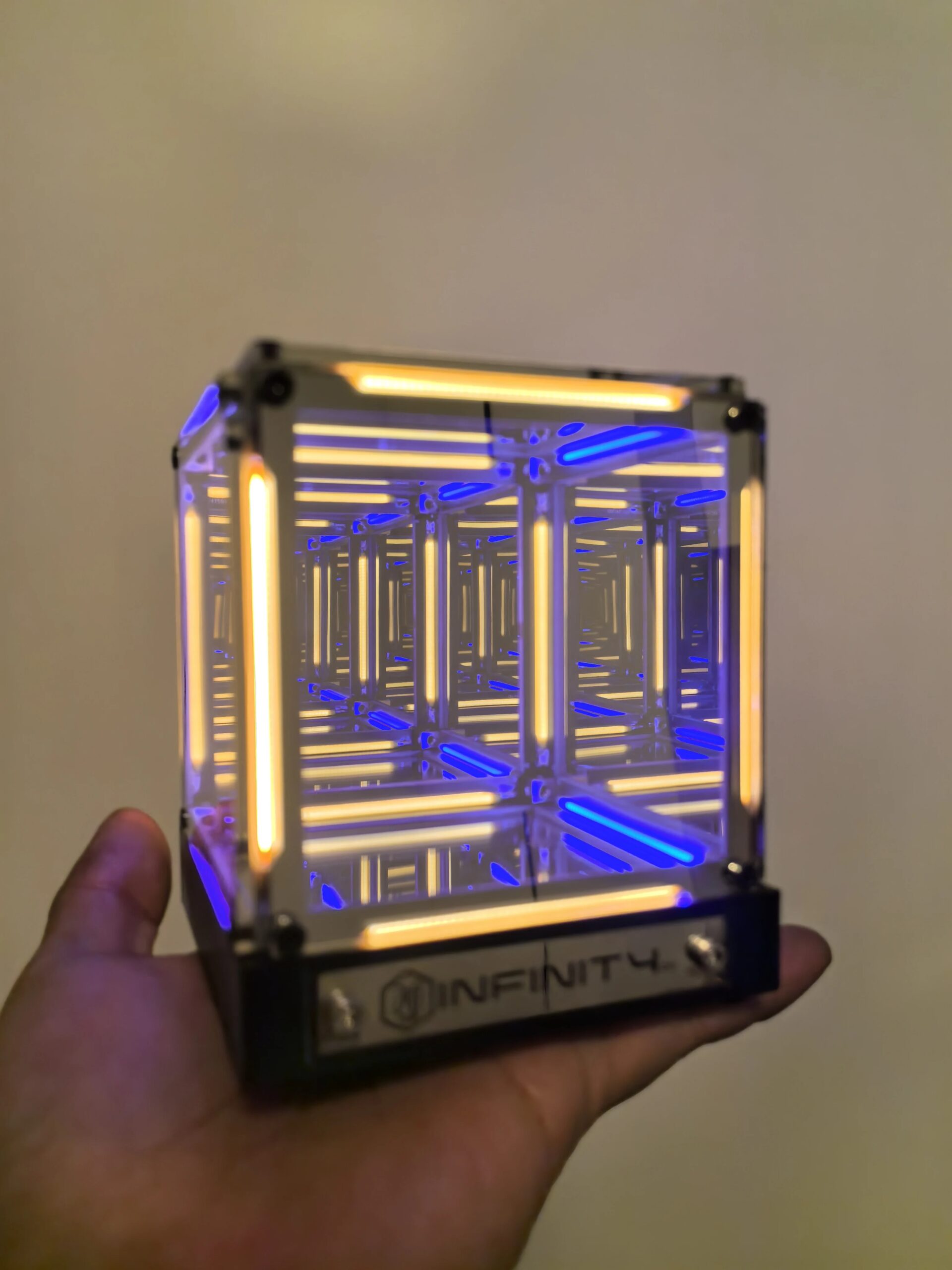 LED Infinity Cube Mirror Lamp Tech Illusion Light Handmade Desktop Decoration for Gaming Setup Esports Room Modern
