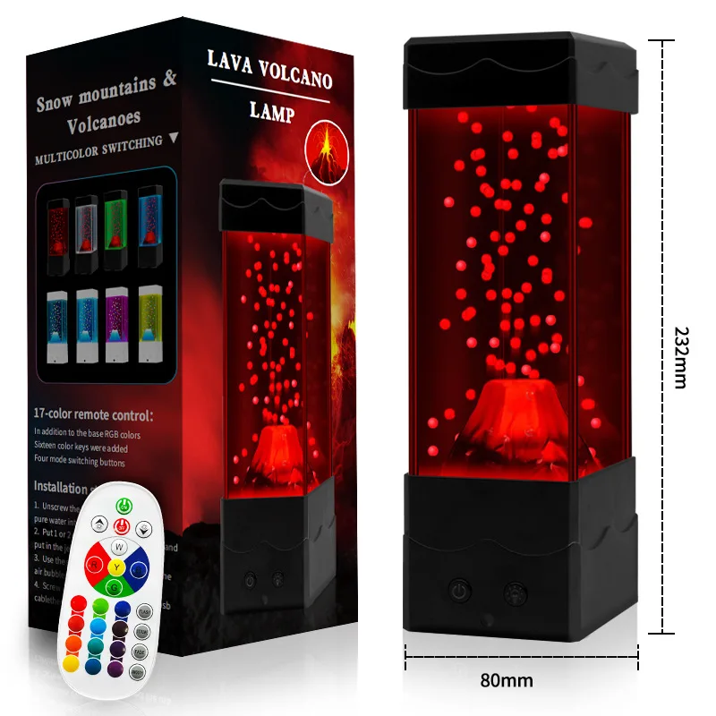 LED Lava Volcano Light Home Decoration Night Light Creative Children's Toys Desktop Decoration Lamp Boys AndGirls DIY