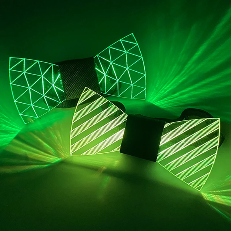 LED Light Bow Tie for Men luminous Acrylic Bow Tie Light up LED Bow Tie Costume DJ Dance Glow Decoration Novelty Party