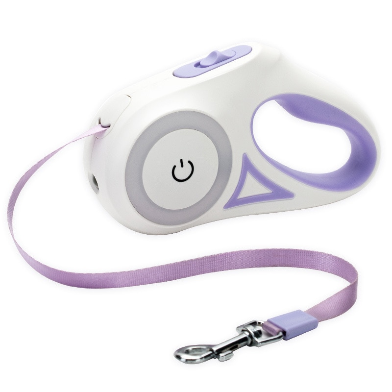 LED Light Retractable Dog Leash with Light