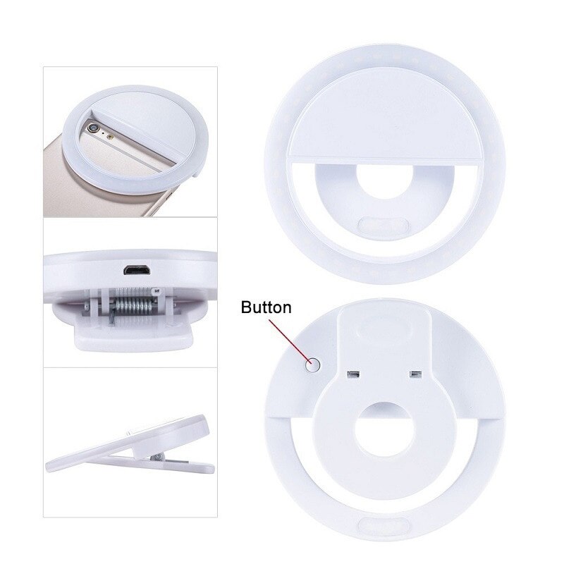 LED Light Ring with USB Phone Charger Selfie Light Compatible All Phones