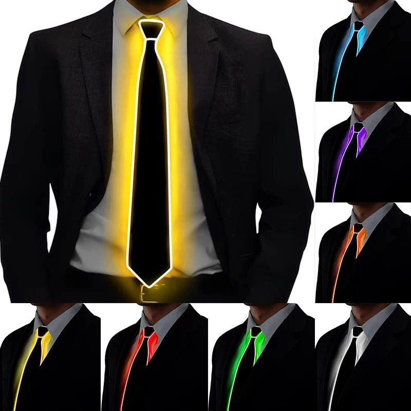 LED Light Up Neckties Luminous colorful Tie Adjustable Flashing LED Light Up Tie for Bar party Stage Show festival