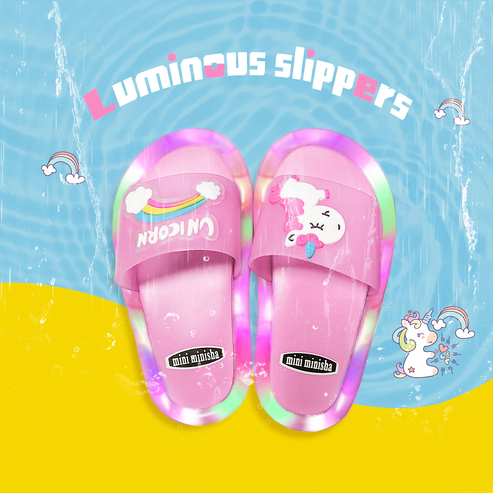 LED Light Up Unicorn Slippers