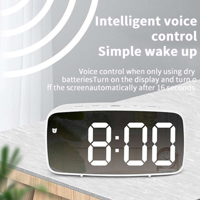 LED Mirror Table Clock Digital Alarm Snooze Display Time Desktop Electronic Table clocks Desktop clock