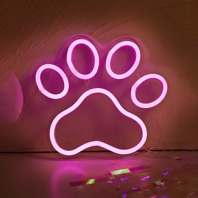 LED Neon Paw USB Powered Neon Signs Night Light 3D Wall Art & Game Room Bedroom Living Room Decor Lamp Signs LED Neon Paw USB Powered Neon Signs Night Light 3D Wall Art & Game Room Bedroom Living Room Decor Lamp Signs