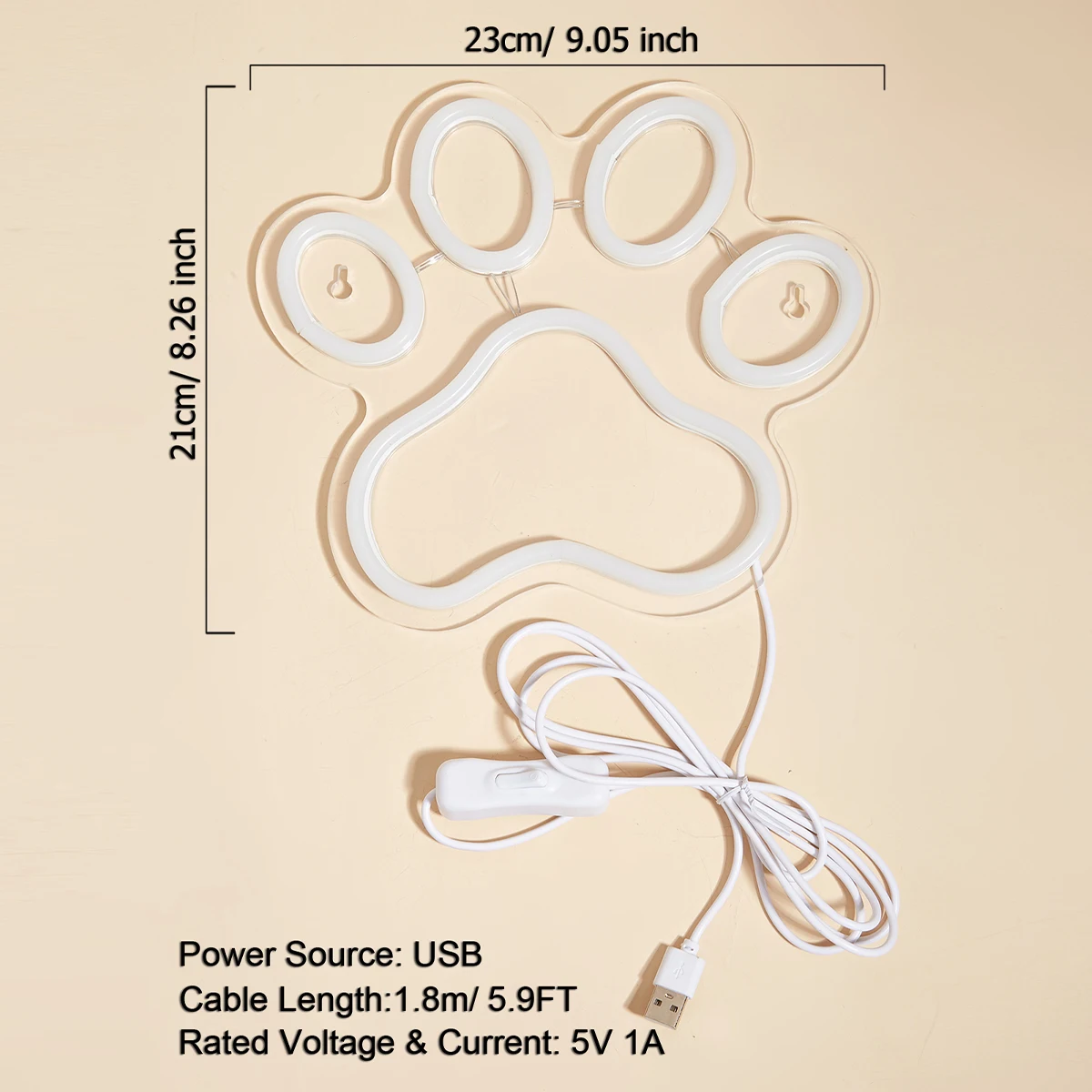 LED Neon Paw USB Powered Neon Signs Night Light 3D Wall Art & Game Room Bedroom Living Room Decor Lamp Signs LED Neon Paw USB Powered Neon Signs Night Light 3D Wall Art & Game Room Bedroom Living Room Decor Lamp Signs