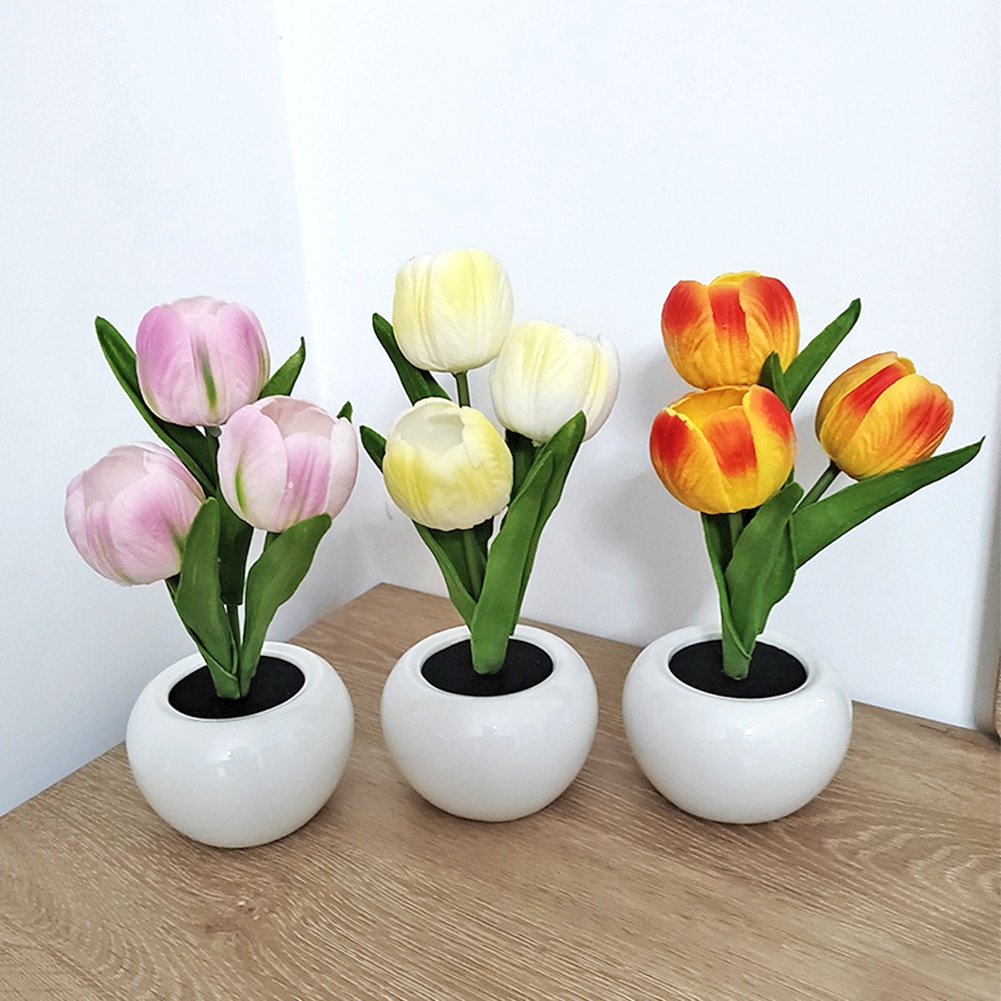 LED Potted Tulip Night Light LED Potted Tulip Night Light