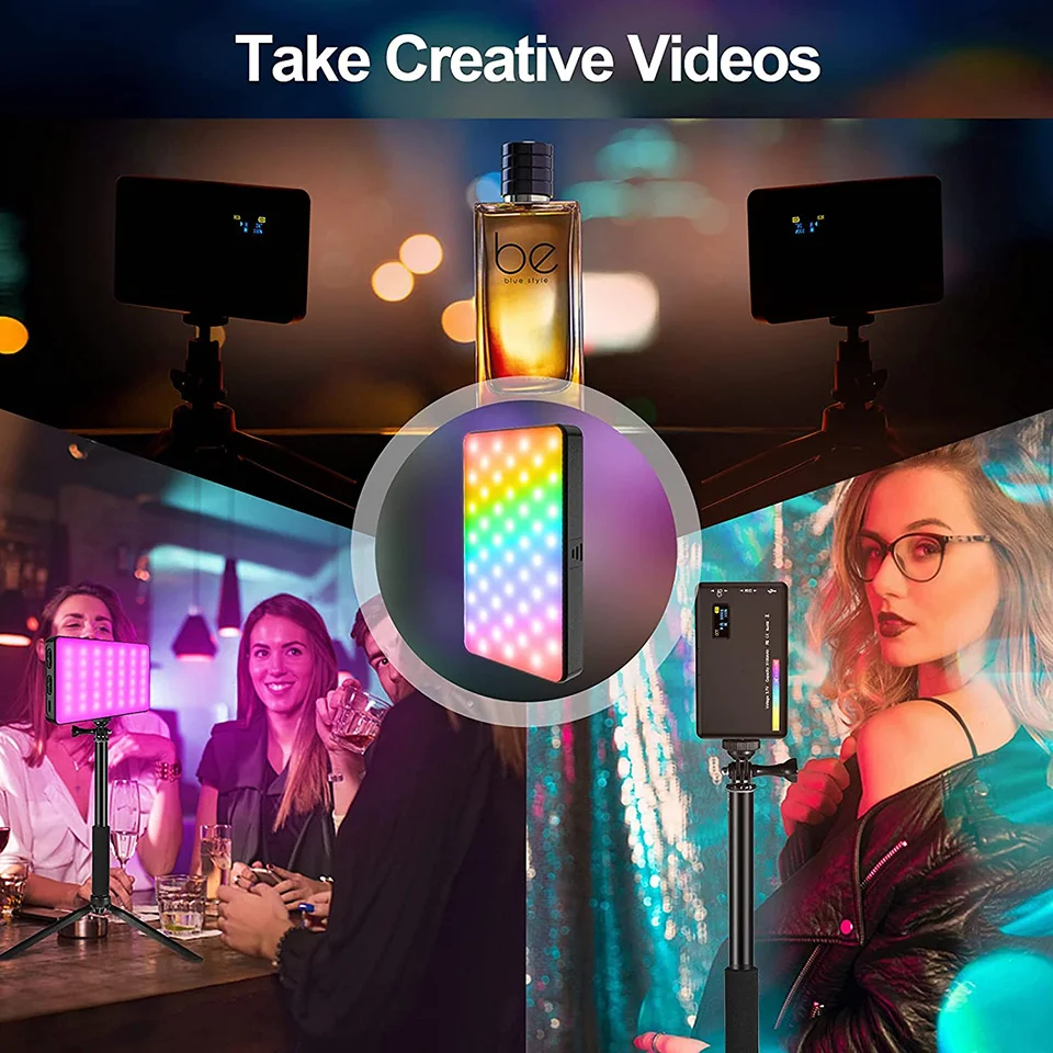 LED RGB Camera Light Full Color Output Video Light Kit Dimmable 2500K-9000K Bi-Color Panel Light CRI 95+ Rechargeable LED RGB Camera Light Full Color Output Video Light Kit Dimmable 2500K-9000K Bi-Color Panel Light CRI 95+ Rechargeable