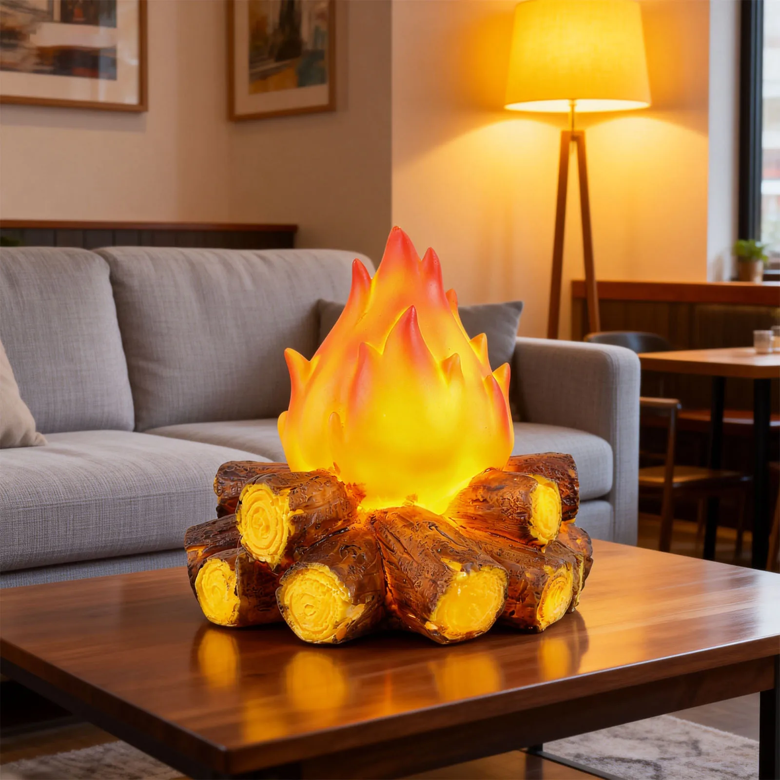 LED Simulated Firewood Flame Lamp Christmas Halloween Outdoor Camping Decor Ornaments Artificial Campfire Lamp Living
