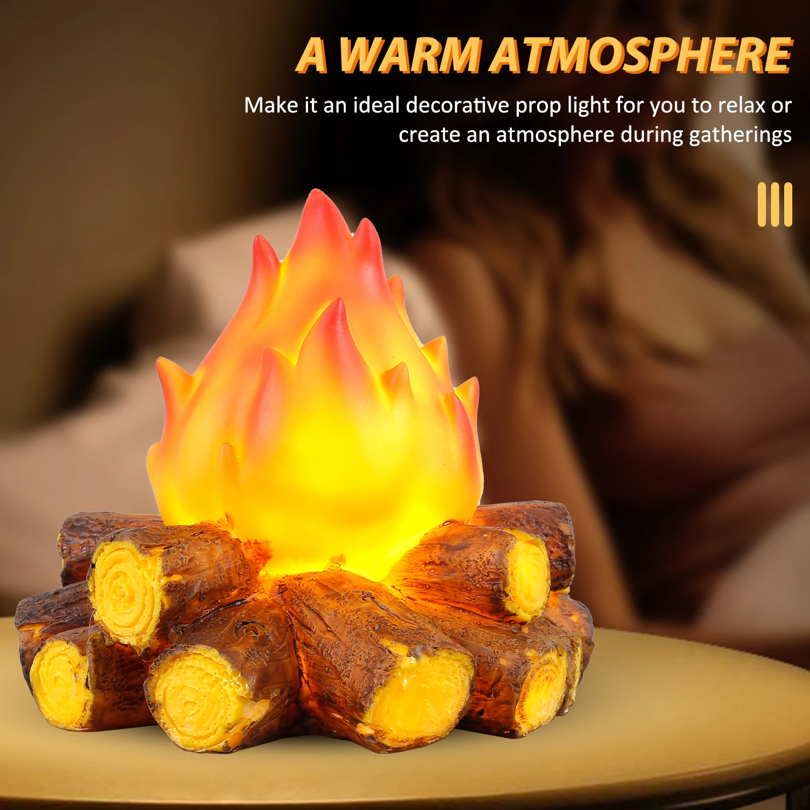 LED Simulated Firewood Flame Lamp Christmas Halloween Outdoor Camping Decor Ornaments Artificial Campfire Lamp Living LED Simulated Firewood Flame Lamp Christmas Halloween Outdoor Camping Decor Ornaments Artificial Campfire Lamp Living