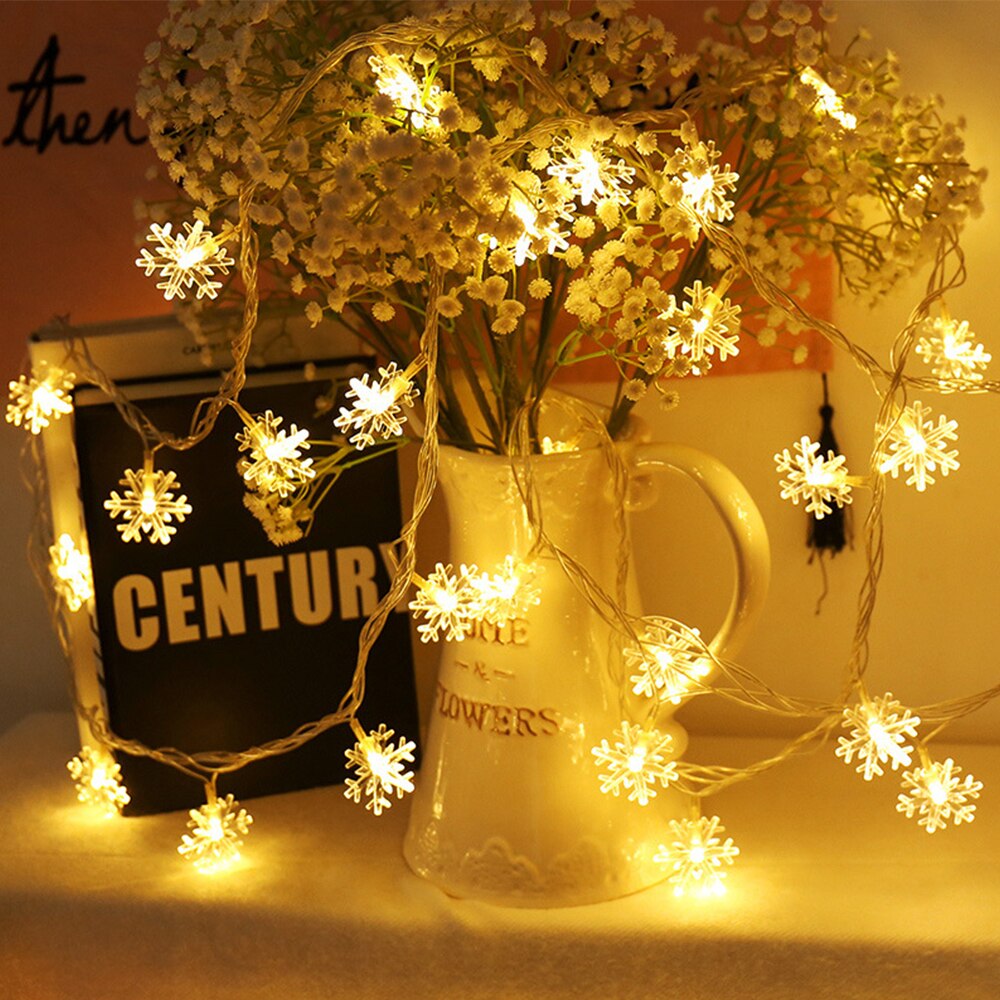 LED String Battery Operated Snowflake Lights
