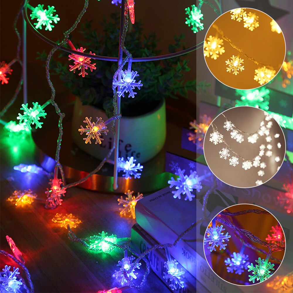 LED String Battery Operated Snowflake Lights