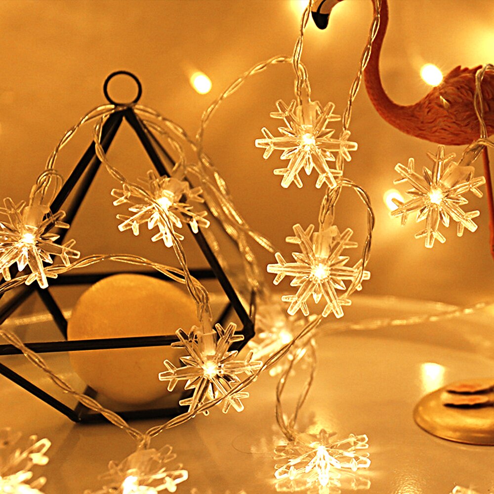 LED String Battery Operated Snowflake Lights