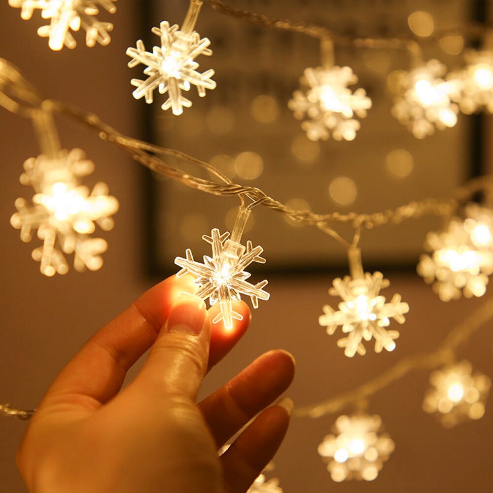 LED String Battery Operated Snowflake Lights