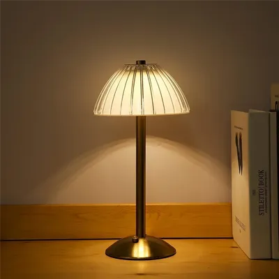 LED Table Lamp Touch Sensor Dimmable Desktop Night Light Rechargeable Wireless Reading Lamp for Hotel Bar Bedroom Decor