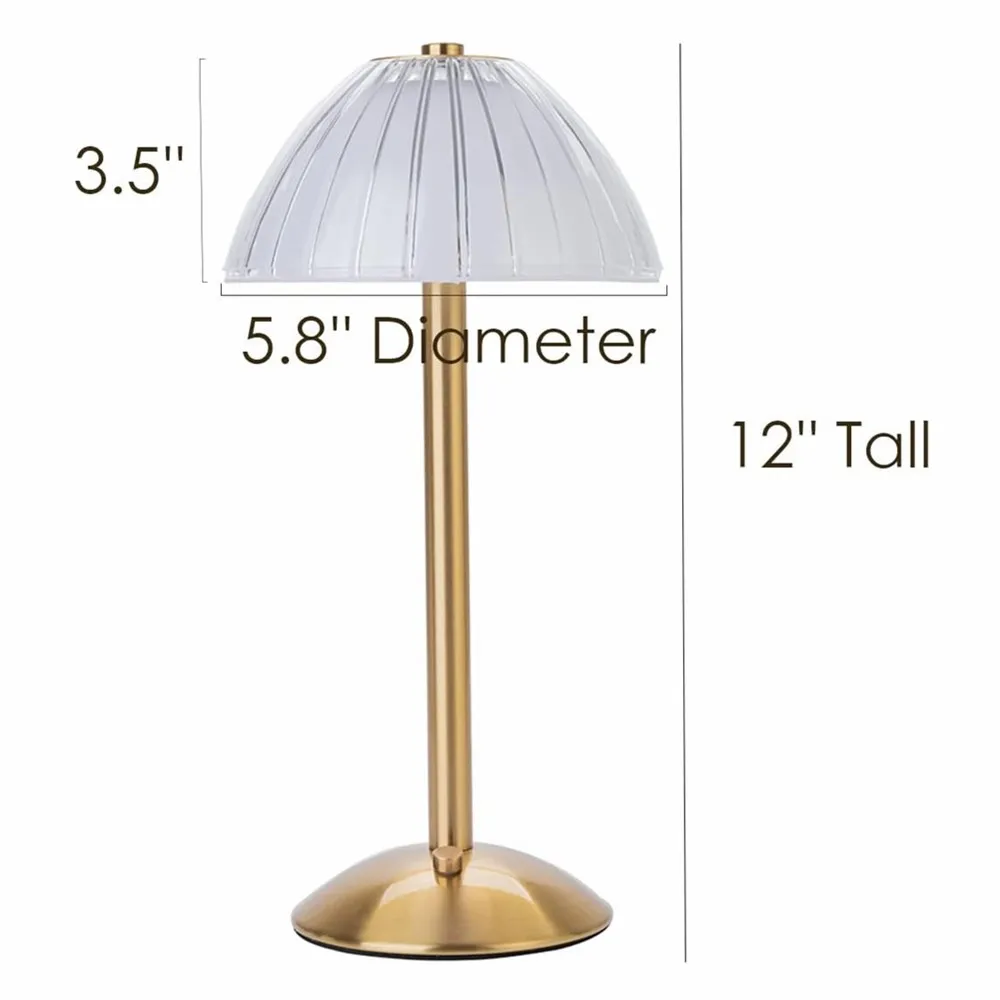 LED Table Lamp Touch Sensor Dimmable Desktop Night Light Rechargeable Wireless Reading Lamp for Hotel Bar Bedroom Decor