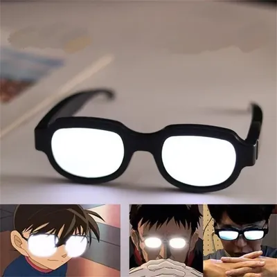 LED Technology Luminous Glasses Conan Same Funny Personality Performance Glasses Cosplay Props KTV Bar Party Decoration LED Technology Luminous Glasses Conan Same Funny Personality Performance Glasses Cosplay Props KTV Bar Party Decoration