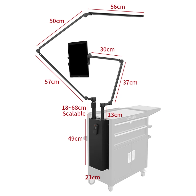 LED Wall Lights with Mobile Holder Adjustable Angle Led Wall lamp Remote Control Led room light Tattoo Equipment