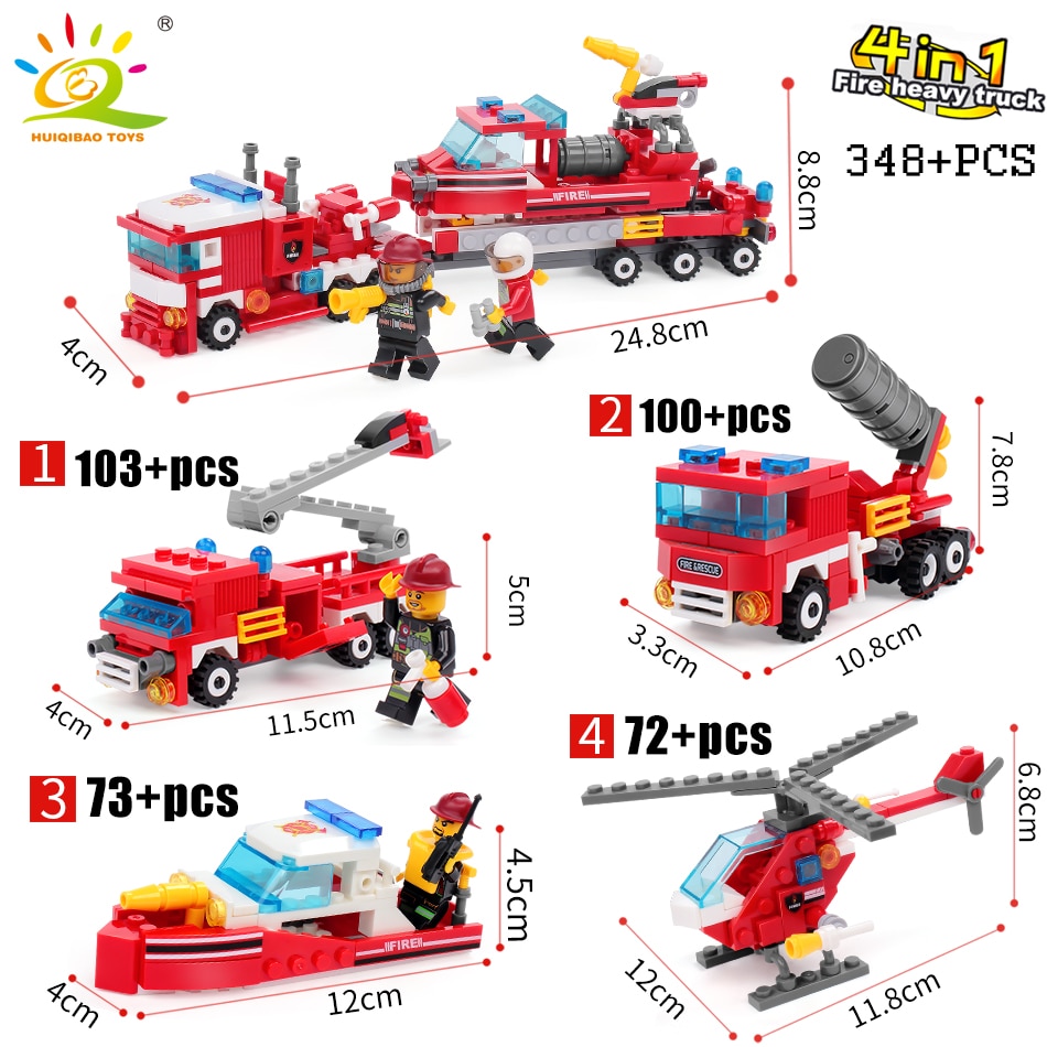 Lego Blocks DIY Fire Fighting Toys (348 pieces) Lego Blocks DIY Fire Fighting Toys (348 pieces)