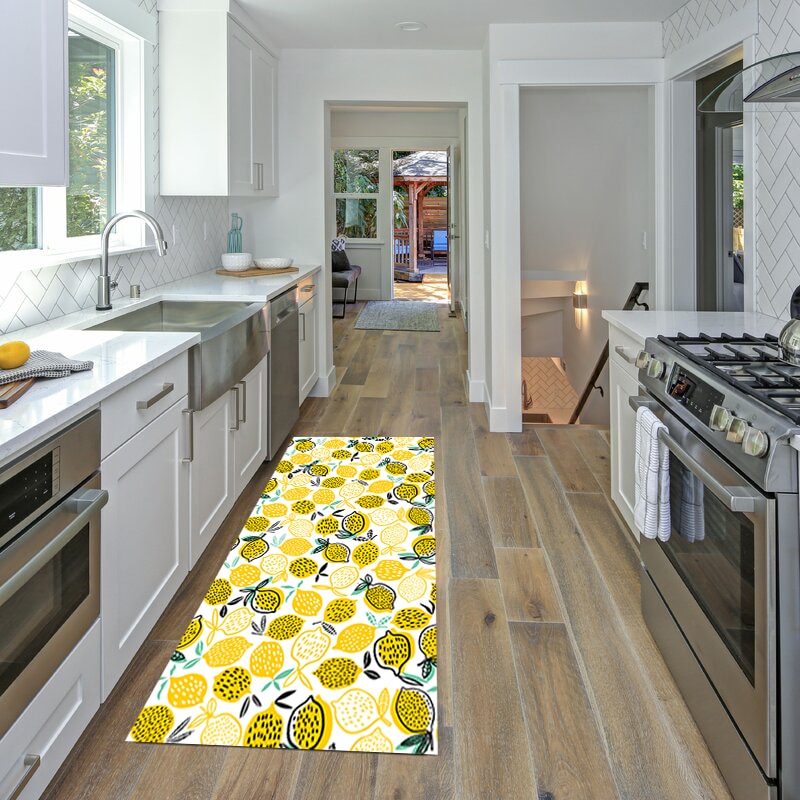 Lemon Kitchen Rug Non Slip Mat