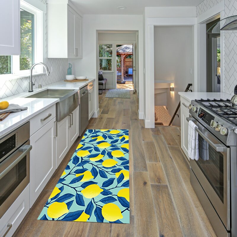 Lemon Kitchen Rug Non Slip Mat