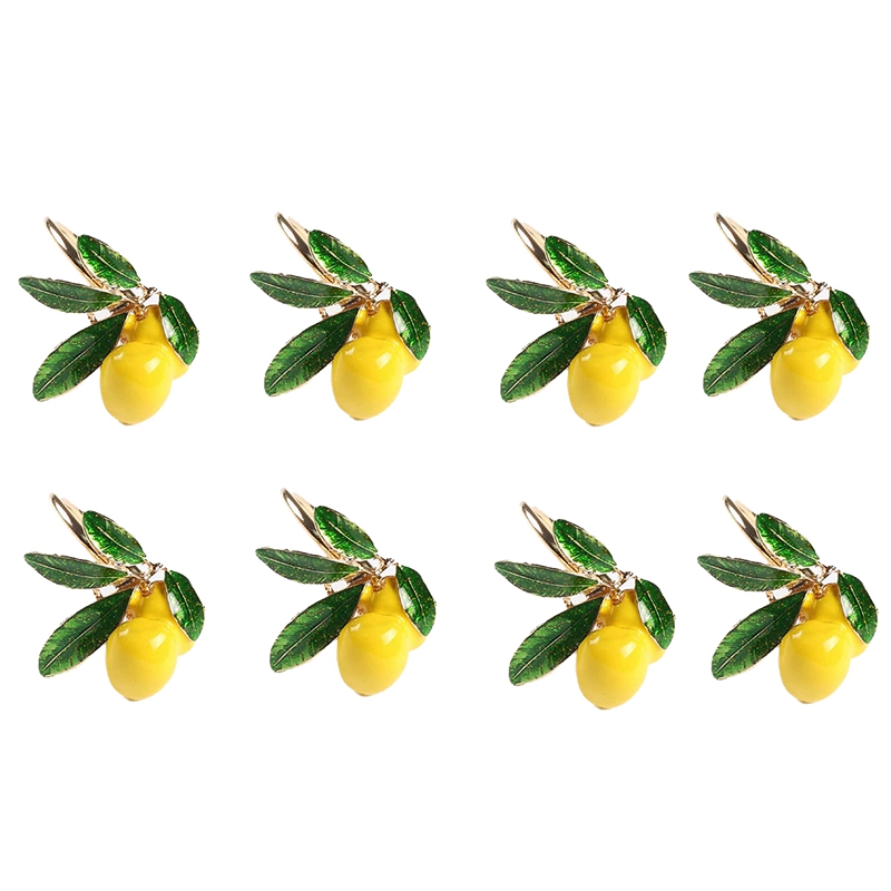Lemon Napkin Rings Table Decoration (8Pcs)