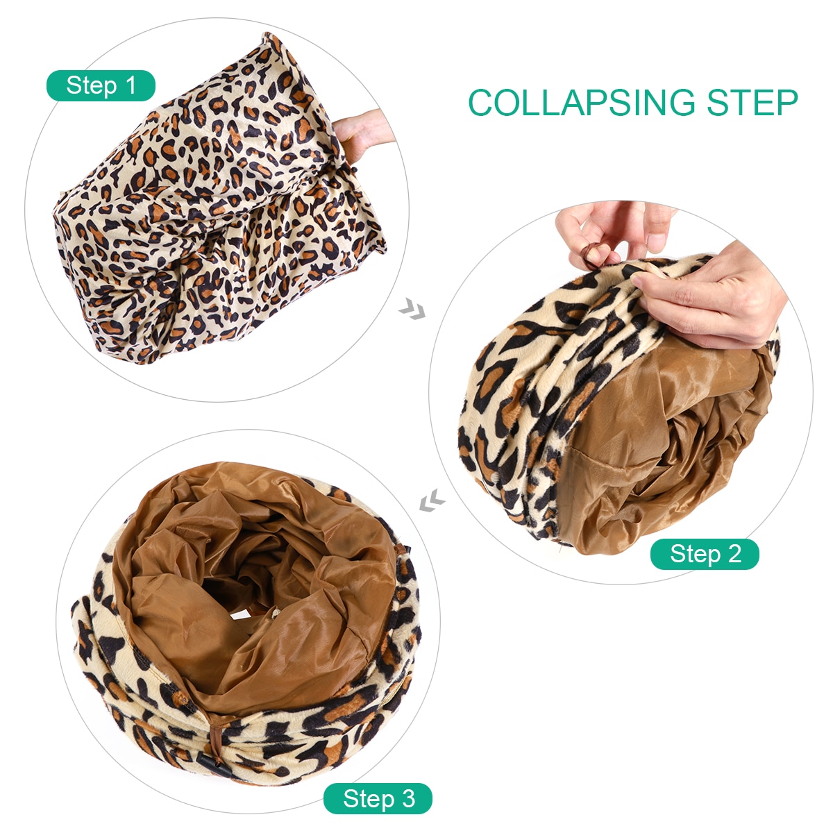 Leopard Print Plush Rabbit Play Tunnel
