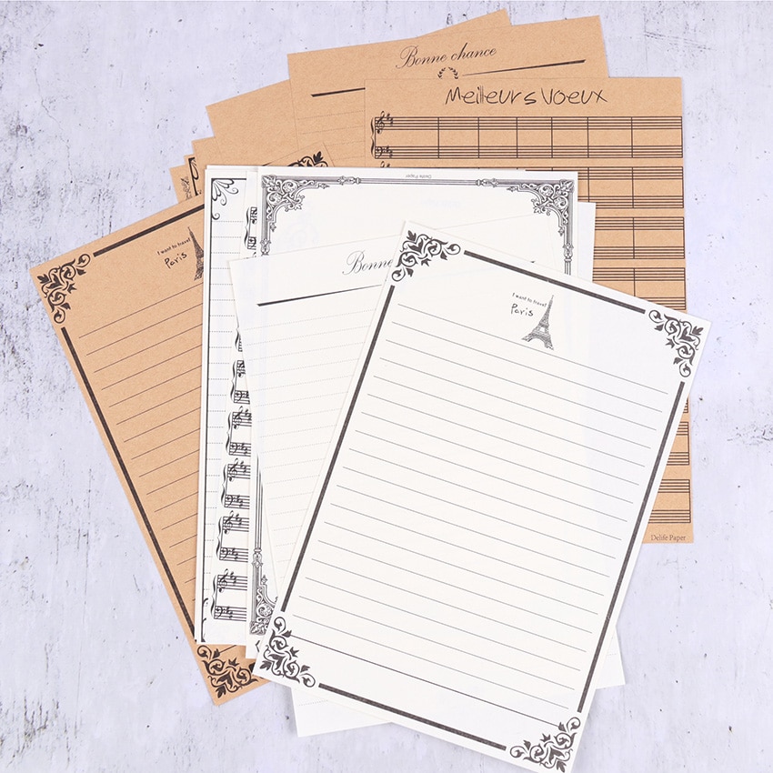 Letter Stationery 8-Piece Vintage Papers Letter Stationery 8-Piece Vintage Papers