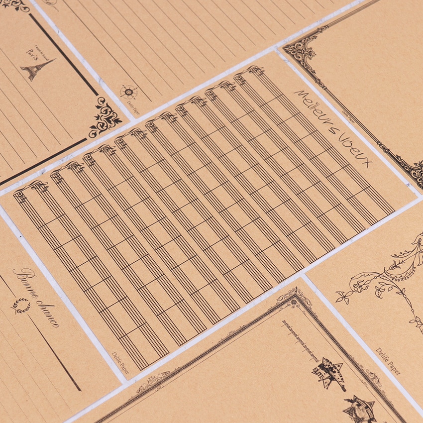 Letter Stationery 8-Piece Vintage Papers Letter Stationery 8-Piece Vintage Papers