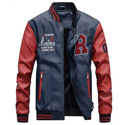 Letterman Jacket PU Leather Coat Letterman Jacket PU Leather Coat