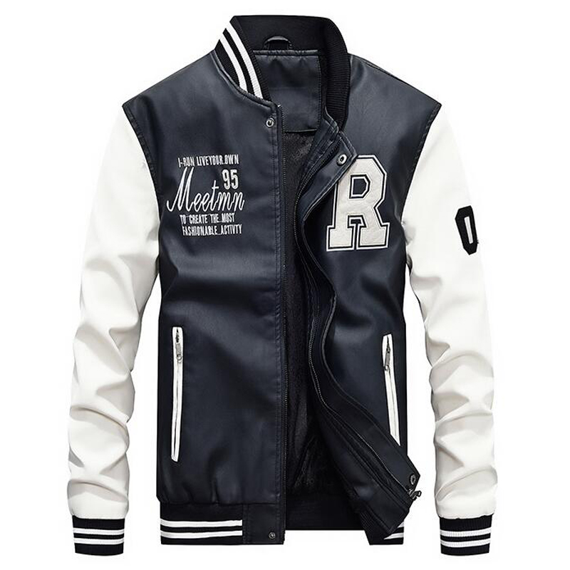 Letterman Jacket PU Leather Coat Letterman Jacket PU Leather Coat