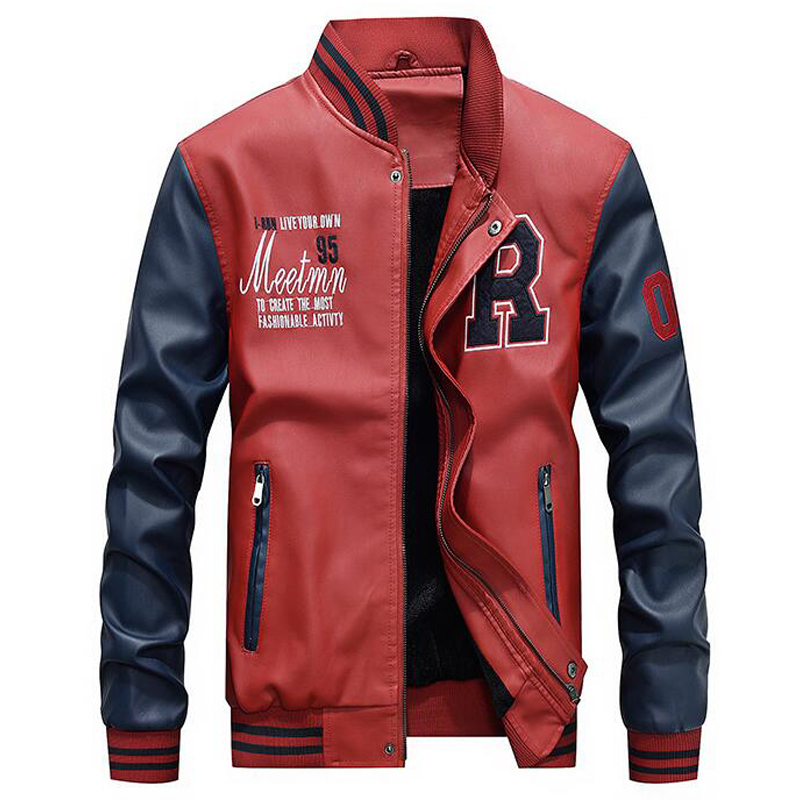 Letterman Jacket PU Leather Coat Letterman Jacket PU Leather Coat