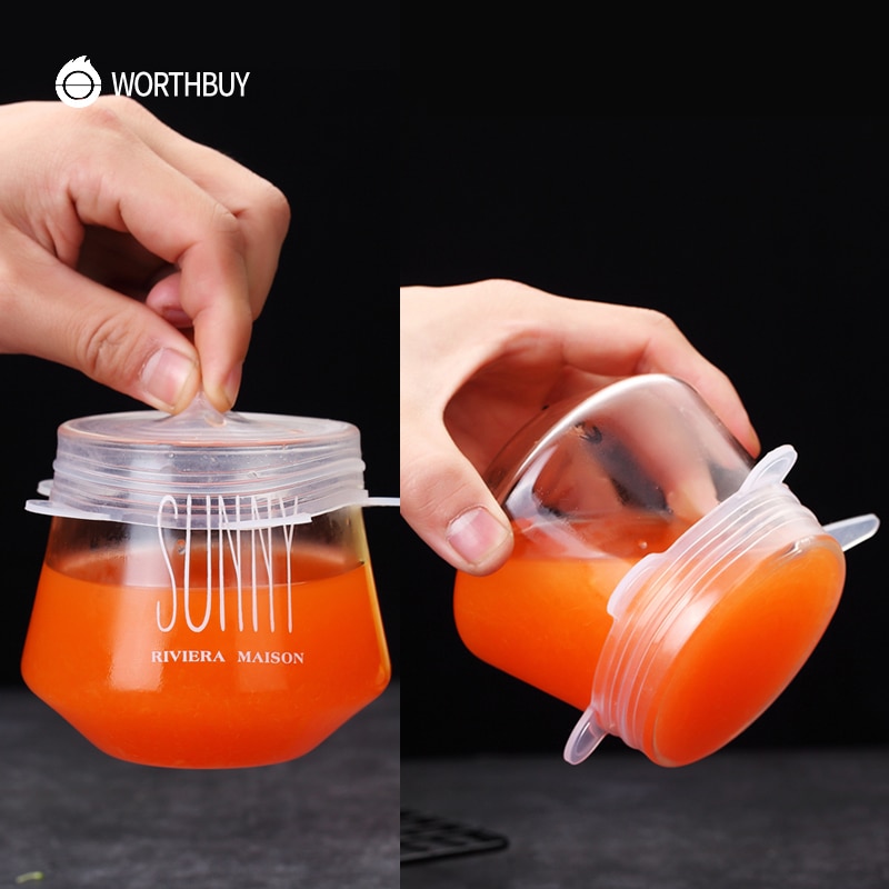 Lids Stretchable Silicone Food Cover (Set of 6) Lids Stretchable Silicone Food Cover (Set of 6)