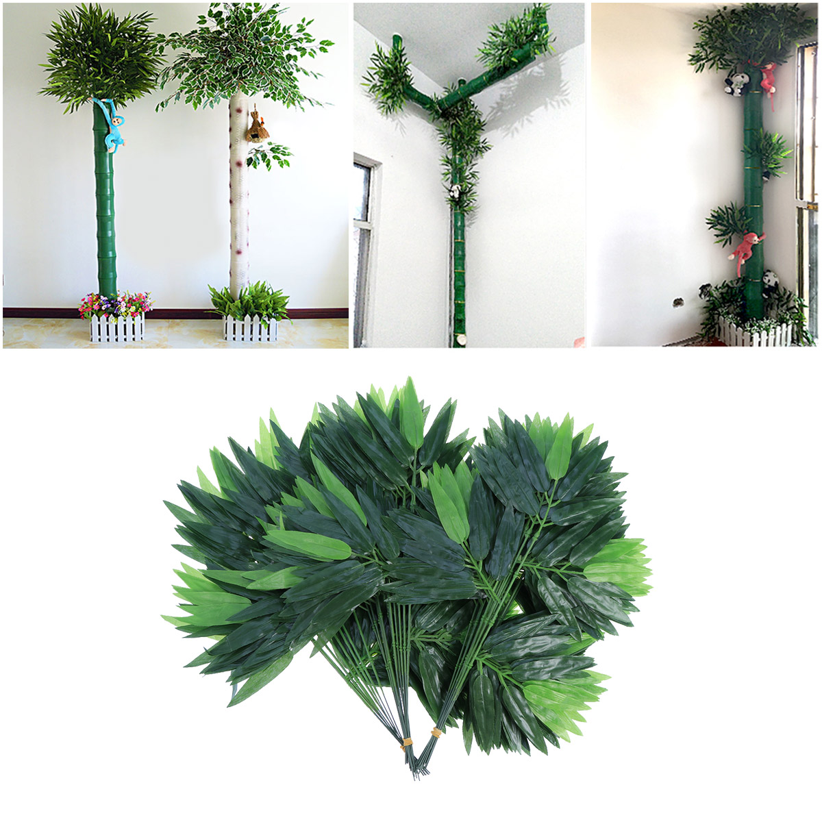 Lifelike Artificial Bamboo Leaves (50pcs)