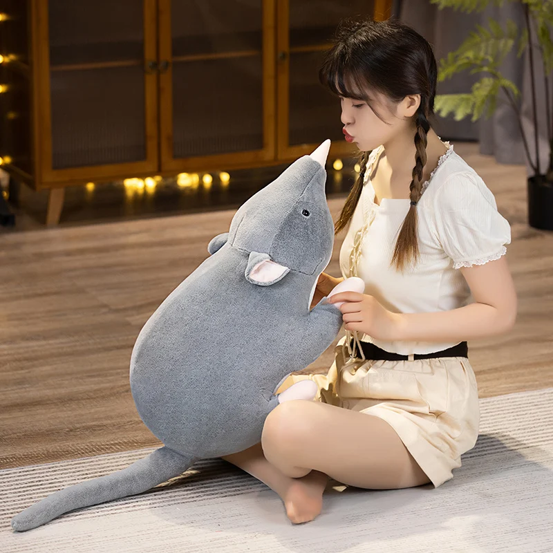 Lifelike Mouse Soft Plush Toy Lovely Grey Mice Full Stuffed Animal Rat Pillow Funny Toy