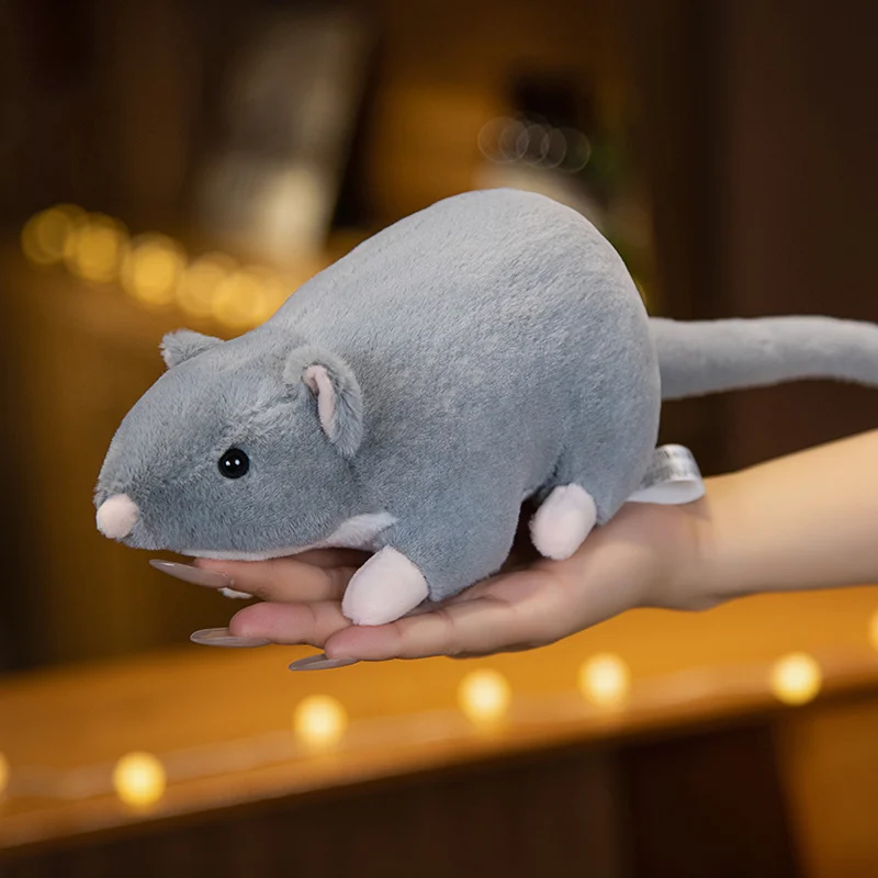 Lifelike Mouse Soft Plush Toy Lovely Grey Mice Full Stuffed Animal Rat Pillow Funny Toy