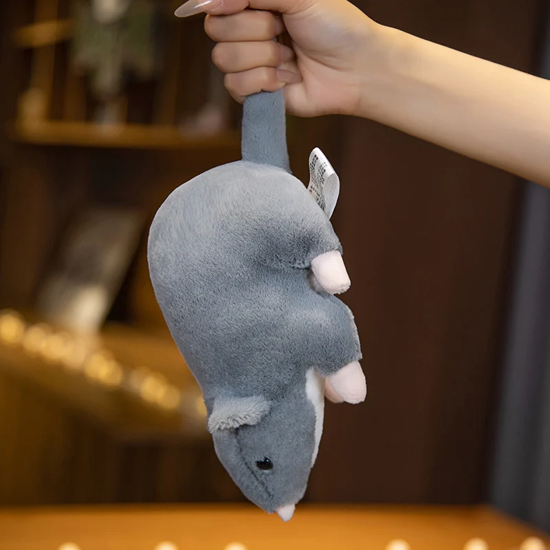 Lifelike Mouse Soft Plush Toy Lovely Grey Mice Full Stuffed Animal Rat Pillow Funny Toy