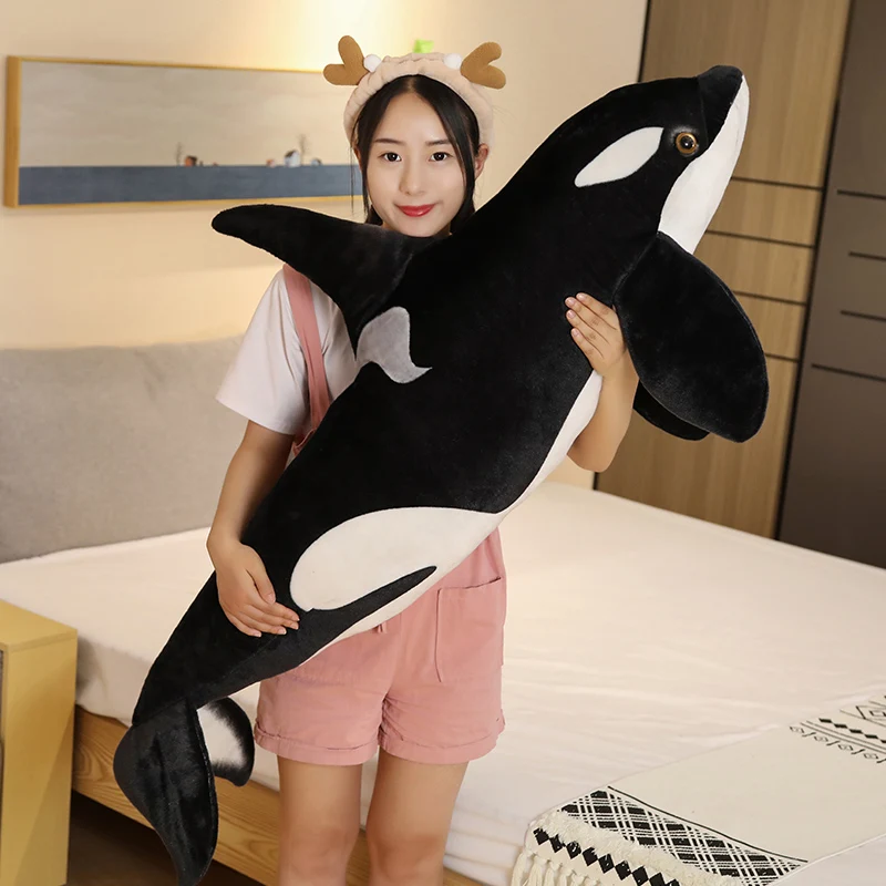 Lifelike Orcinus Orca Black Whale Plush Toys Big Fish Cloth Doll Shark Stuffed Sea Animals Children Birthday Gift Lifelike Orcinus Orca Black Whale Plush Toys Big Fish Cloth Doll Shark Stuffed Sea Animals Children Birthday Gift