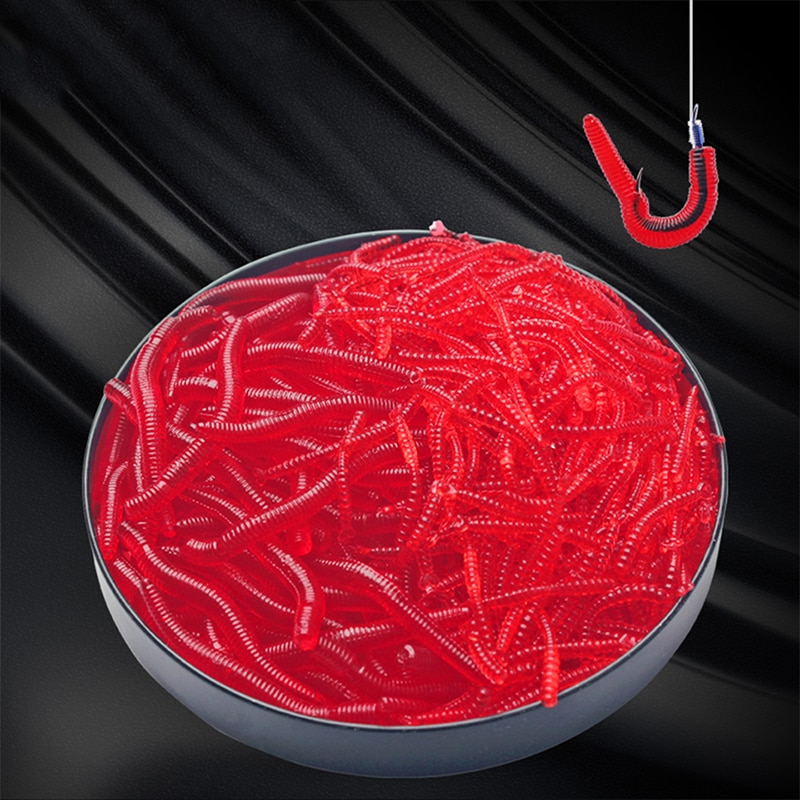 Lifelike Red Worm 100pcs PVC Soft Lures Earthworm Fishing Silicone Fishy Shrimp Worm Fishy Smell Artificial Fishing Lifelike Red Worm 100pcs PVC Soft Lures Earthworm Fishing Silicone Fishy Shrimp Worm Fishy Smell Artificial Fishing